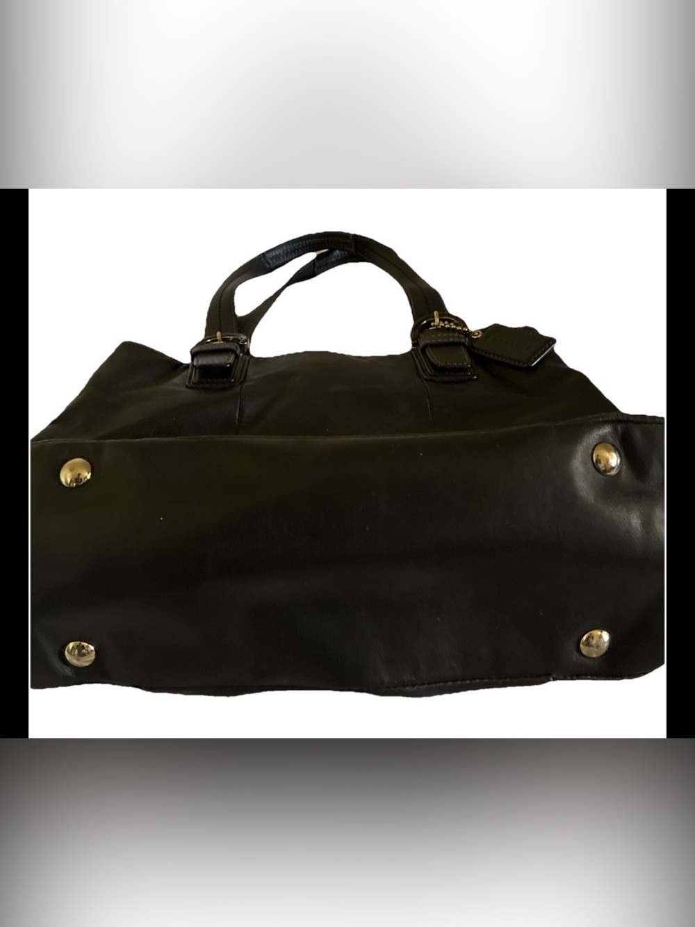 COACH Soho North South Soft Black Leather Tote Shoulder Bag-F17216 Great Quality - Picture 4 of 11